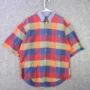 Deep River Trading Company Shirt Mens Medium Plaid Short Sleeve Button Down 90s